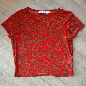 Red Heart Mesh Top- Lisa Says Gah